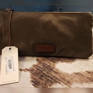 Brand New Tecovas Wax Canvas Utility Zip Case - Moss